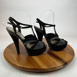 Womens Prada Burgundy Gray Brown Suede Platform Pumps Heels Size EU 38.5 US 8.5